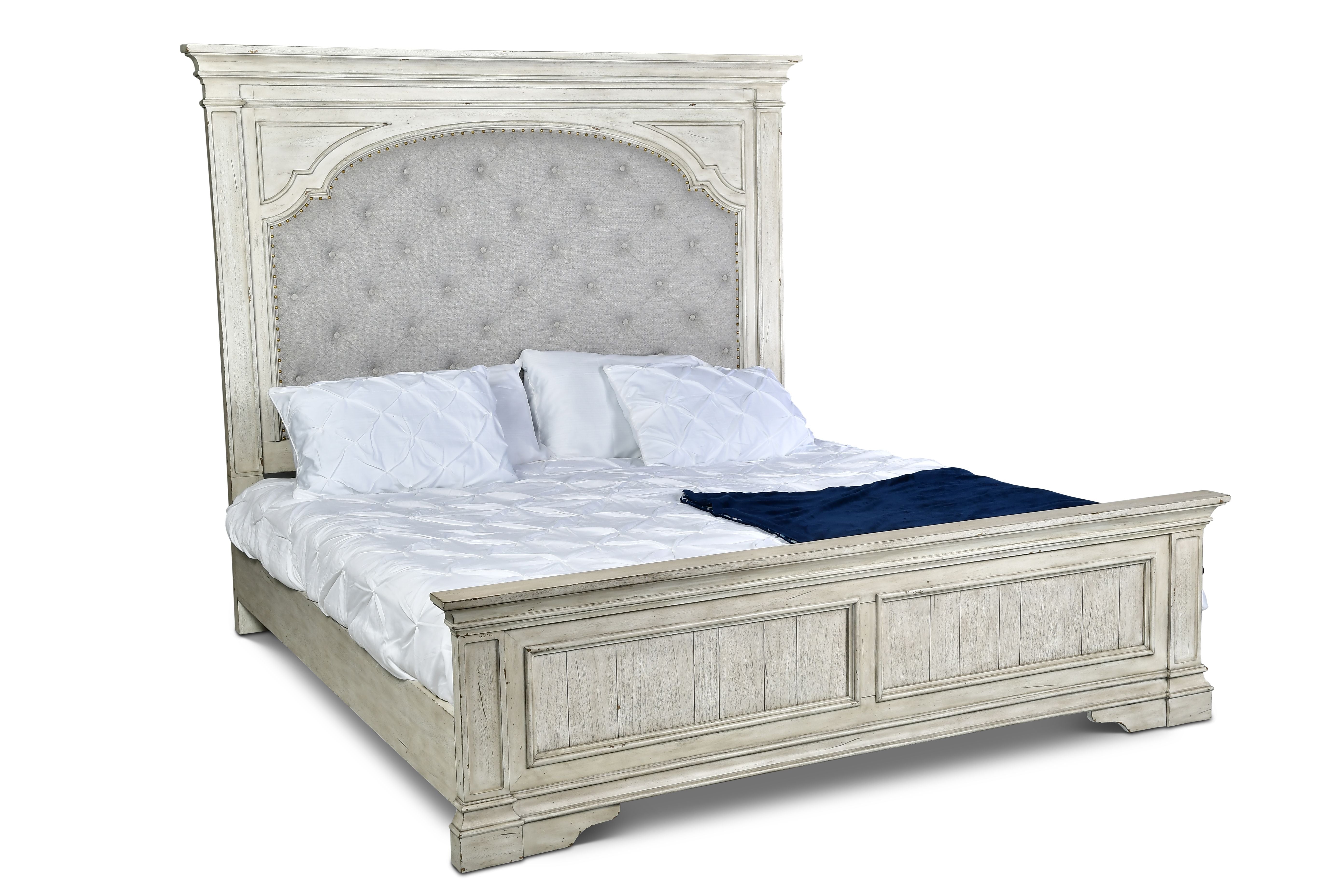 Steve Silver Furniture - Highland Park Queen Bed - White - Faux Leather - Beds - Additional View 3