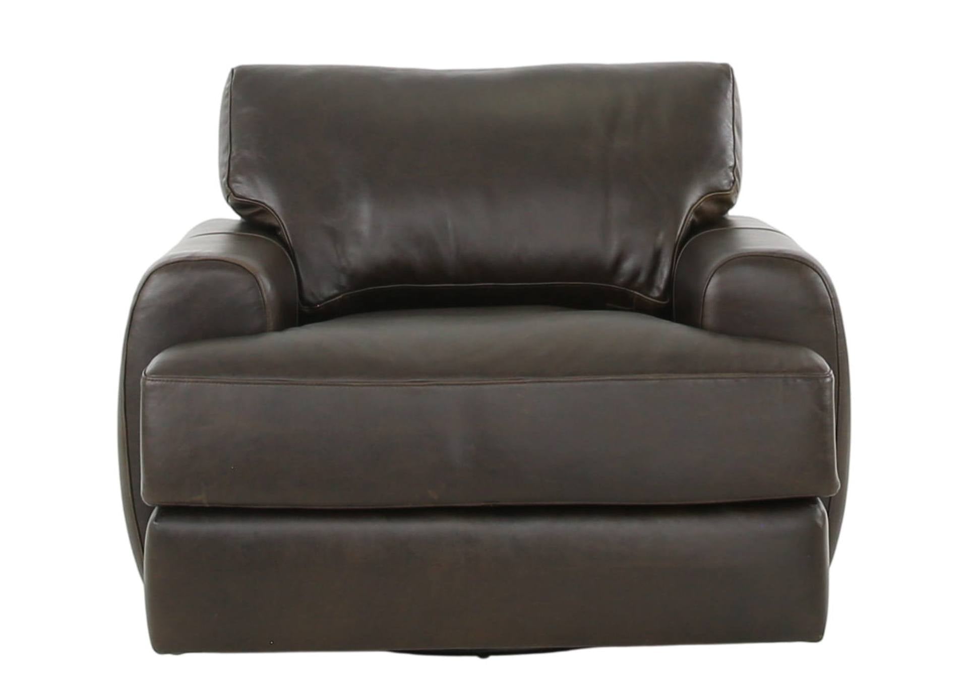 CAMEROON BROWN LEATHER SWIVEL CHAIR