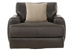 CAMEROON BROWN LEATHER SWIVEL CHAIR - Additional View 1