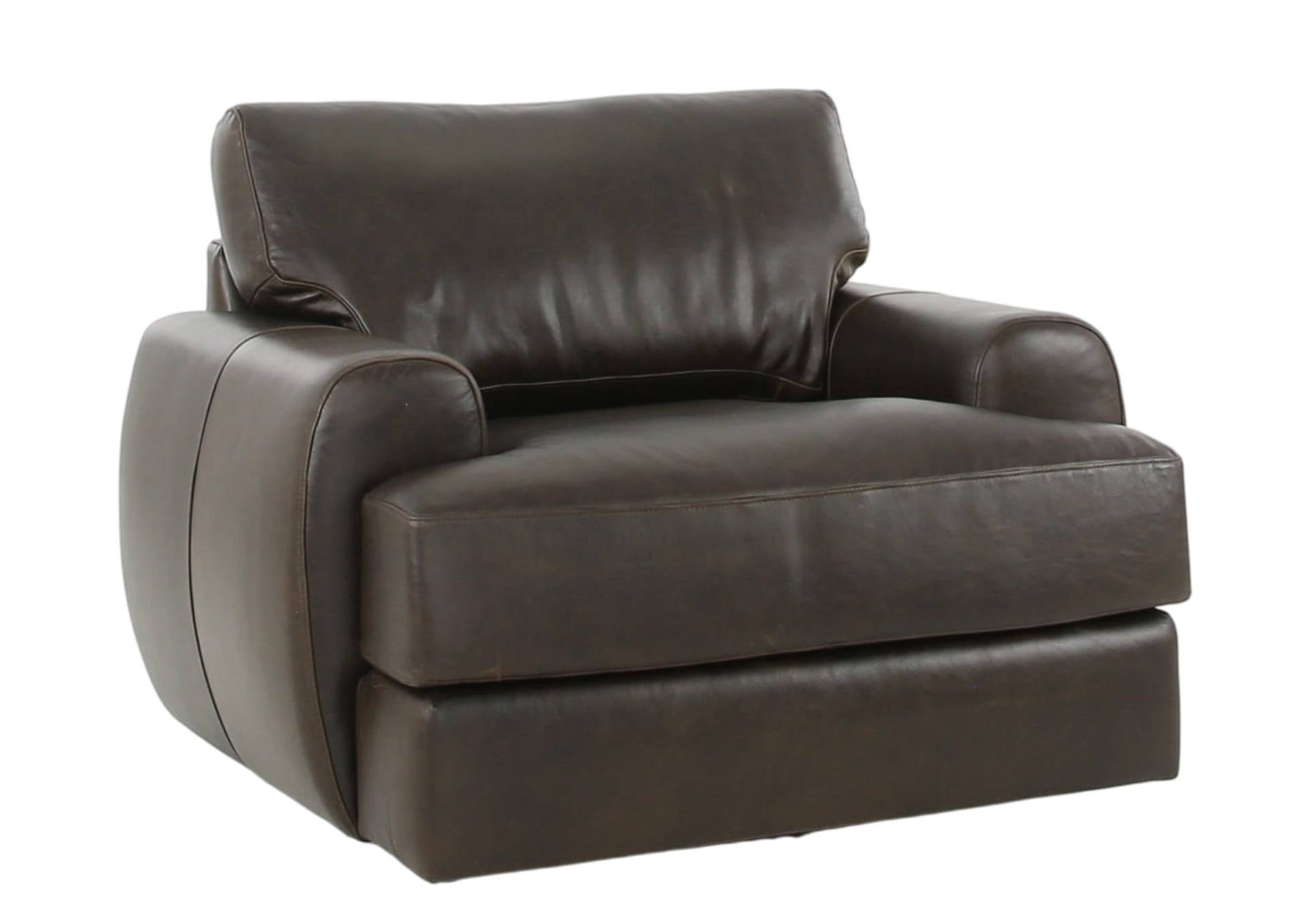 CAMEROON BROWN LEATHER SWIVEL CHAIR - Additional View 2