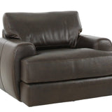 CAMEROON BROWN LEATHER SWIVEL CHAIR - Additional View 2