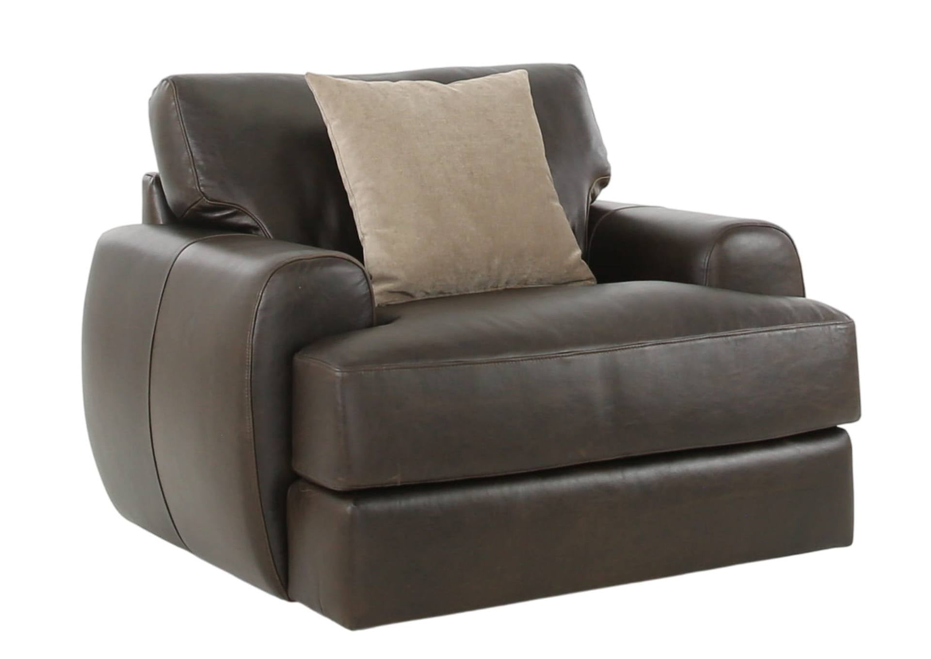 CAMEROON BROWN LEATHER SWIVEL CHAIR - Additional View 3