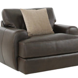 CAMEROON BROWN LEATHER SWIVEL CHAIR - Additional View 3