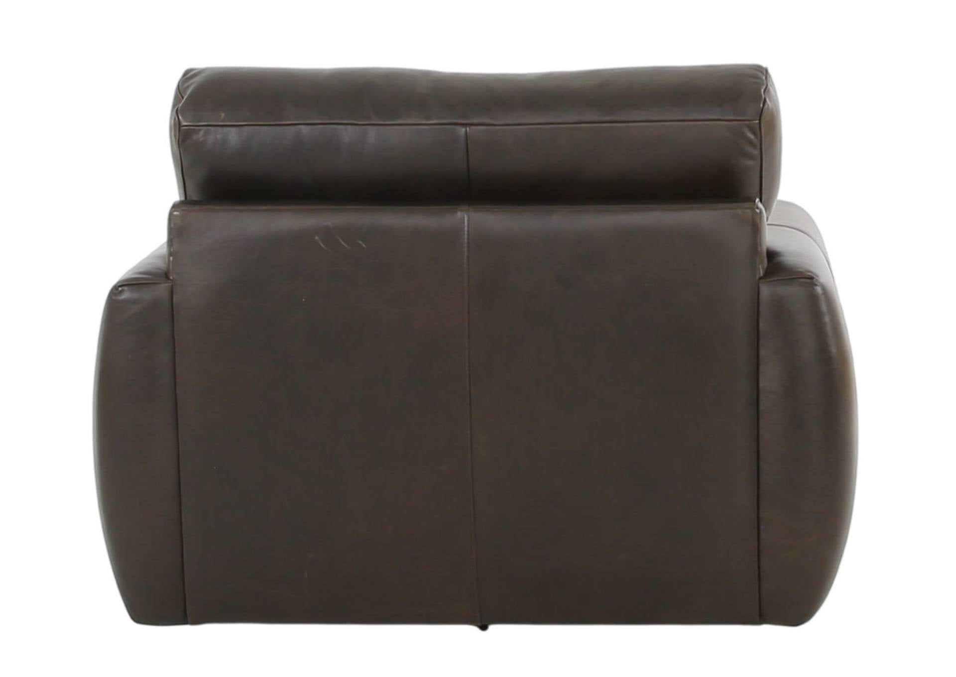 CAMEROON BROWN LEATHER SWIVEL CHAIR - Additional View 5