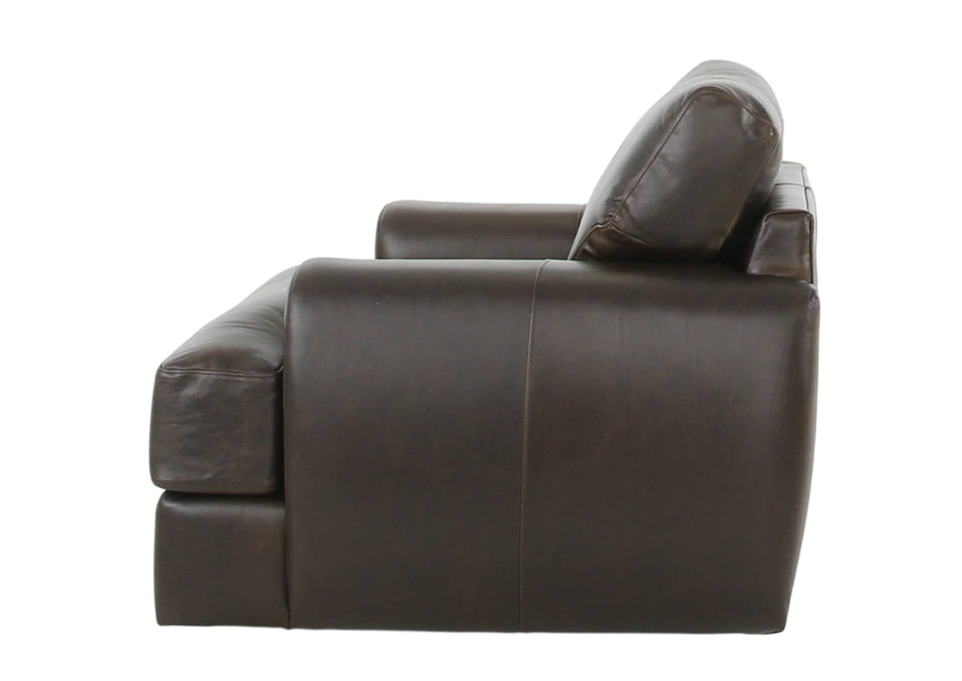 CAMEROON BROWN LEATHER SWIVEL CHAIR - Additional View 6