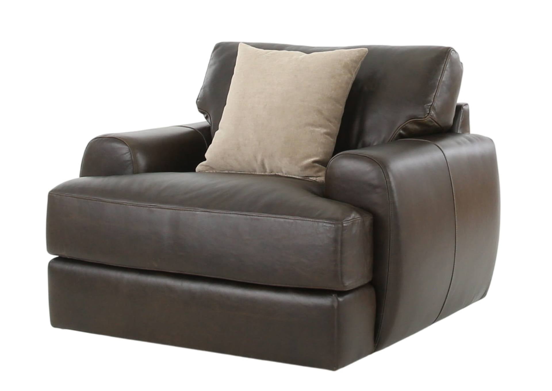 CAMEROON BROWN LEATHER SWIVEL CHAIR - Additional View 8