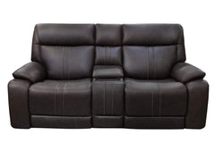 Xara Leather Power Console Loveseat - Earth