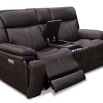 Xara Leather Power Console Loveseat - Earth - Additional View 2