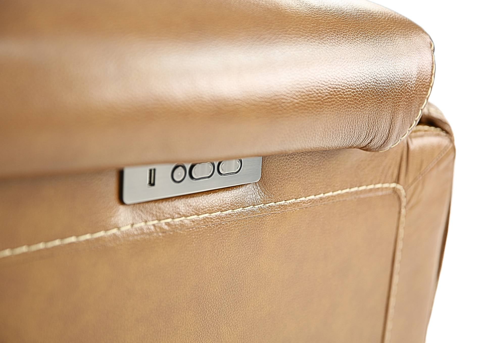 BERLIN BUCKSKIN LEATHER 2P POWER SOFA - Additional View 4