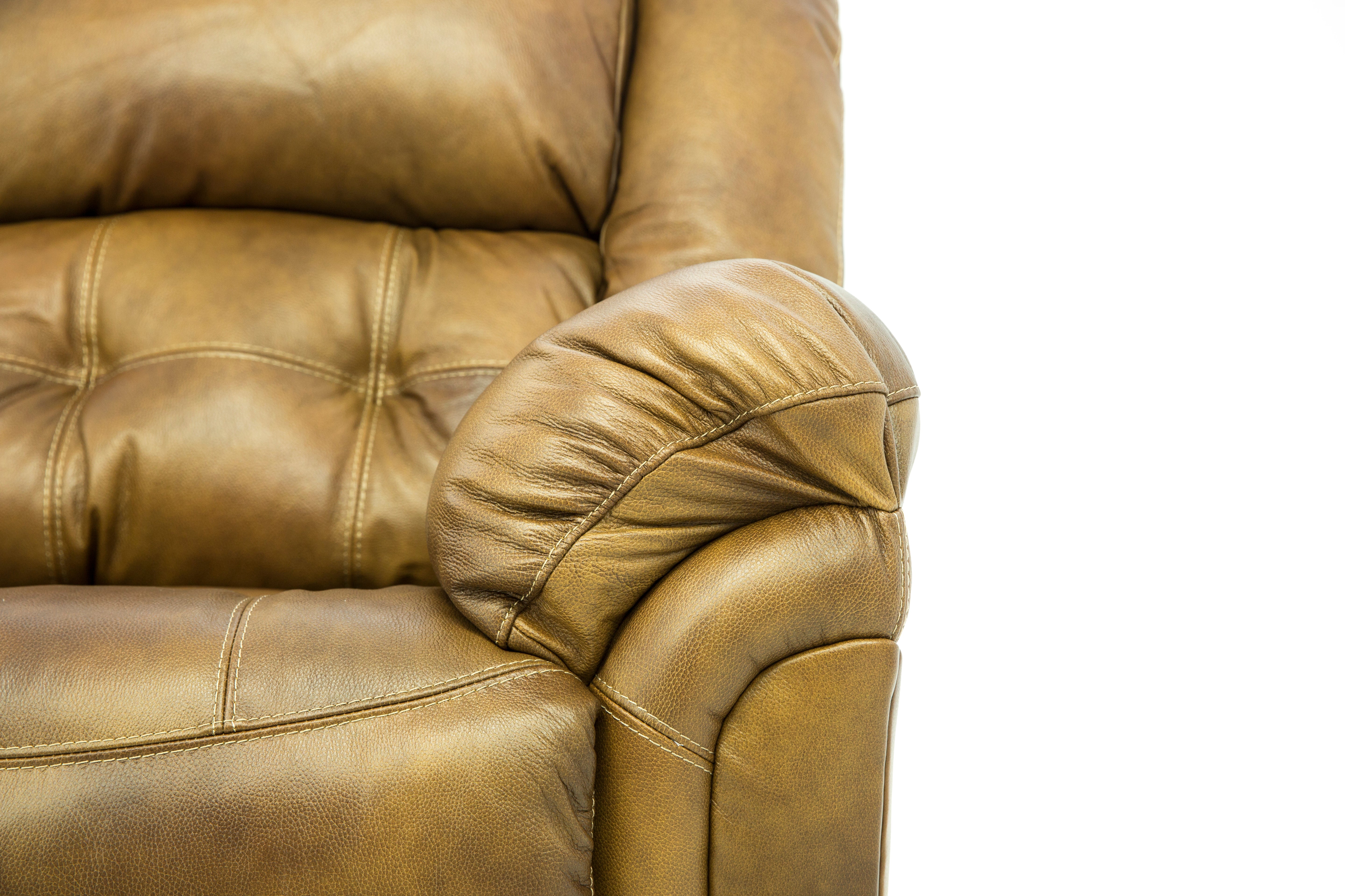 Hudson Leather Power Recliner - Saddle - Additional View 2