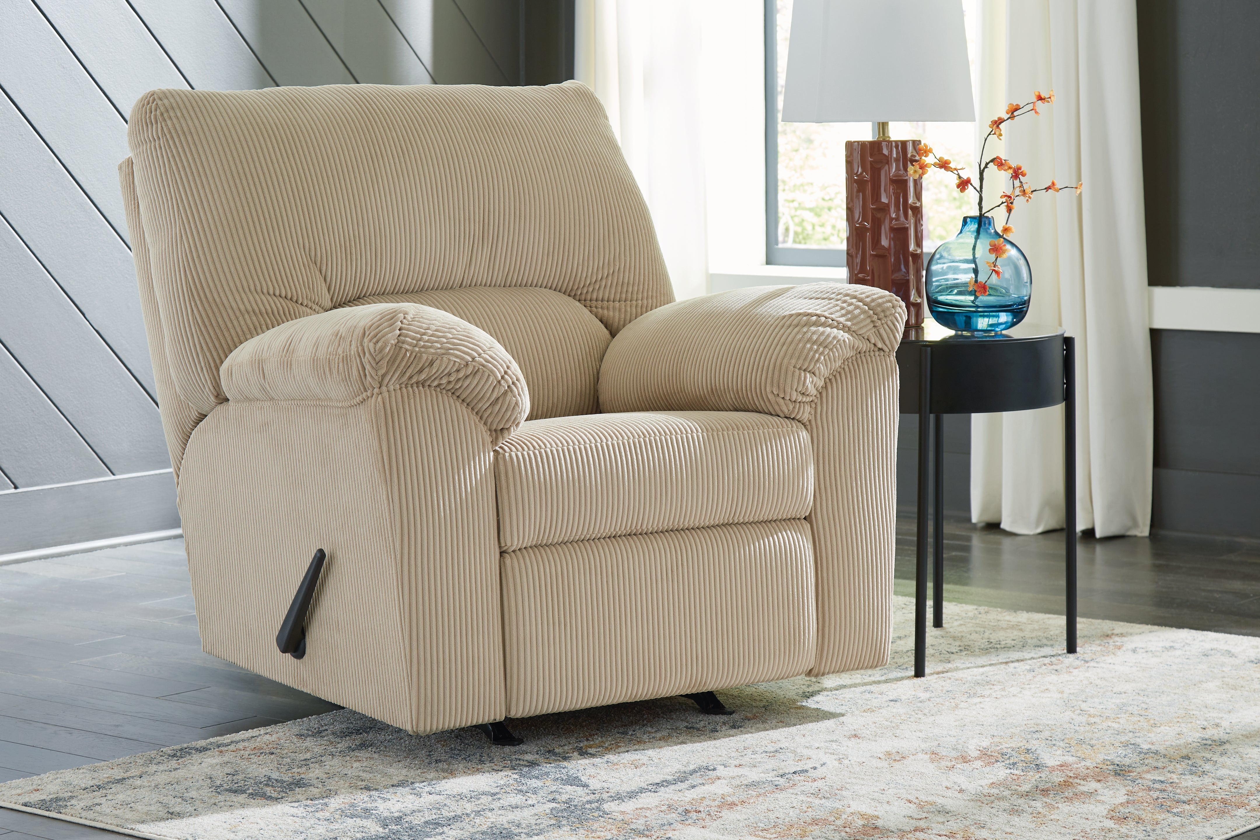 Ashley Furniture - Simplejoy Recliner - Sand - Beige Fabric - Recliners - Additional View 1