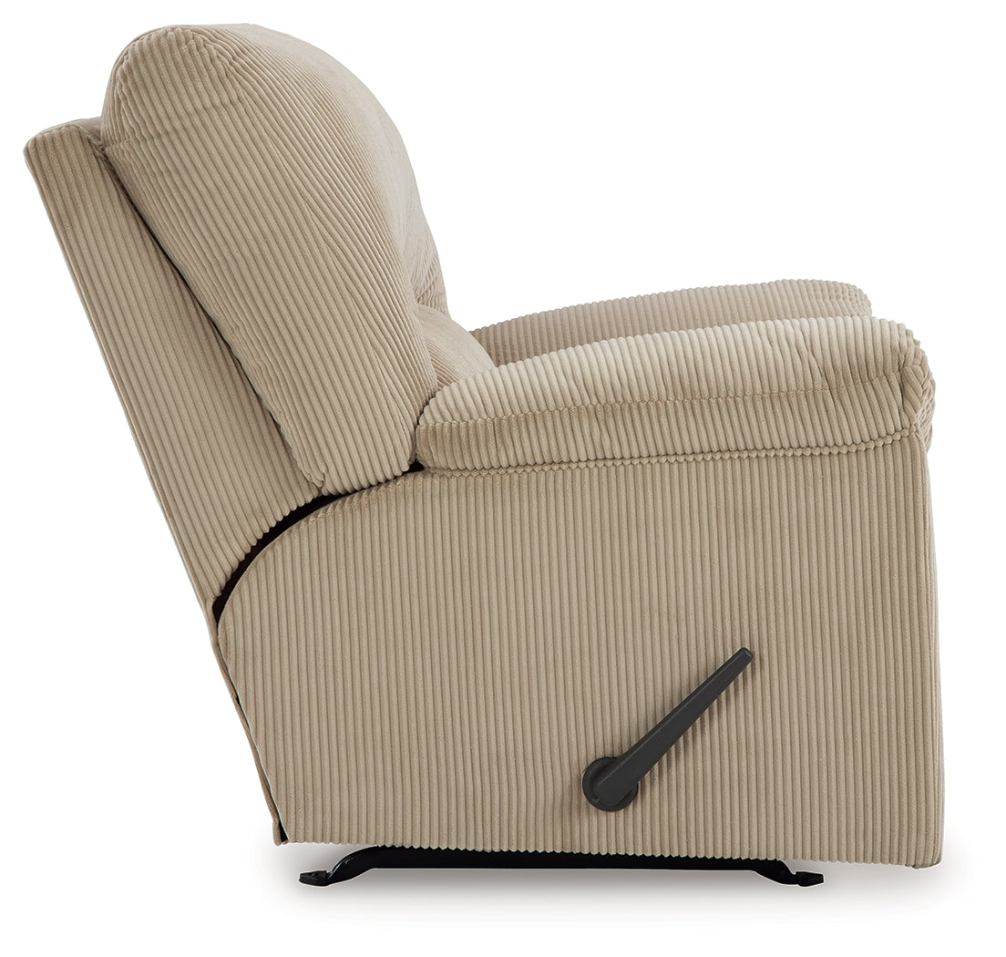 Ashley Furniture - Simplejoy Recliner - Sand - Beige Fabric - Recliners - Additional View 4
