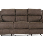 MILO ESPRESSO RECLINING SOFA WITH DROP DOWN TABLE WITH CUPHOLDERS