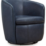 Ashley Furniture - Kierreys 100% Leather Swivel Chair - Ocean - Blue - Chairs