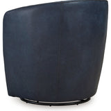 Ashley Furniture - Kierreys 100% Leather Swivel Chair - Ocean - Blue - Chairs - Additional View 4