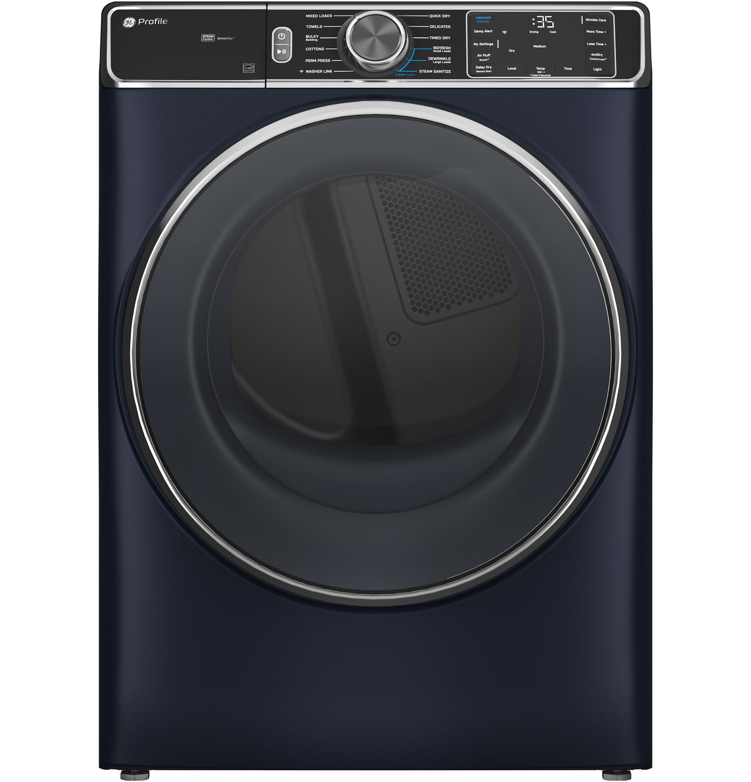 GE SAPPHIRE BLUE FRONT LOAD 7.8CU ELECTRIC DRYER WITH STEAM - Dryers