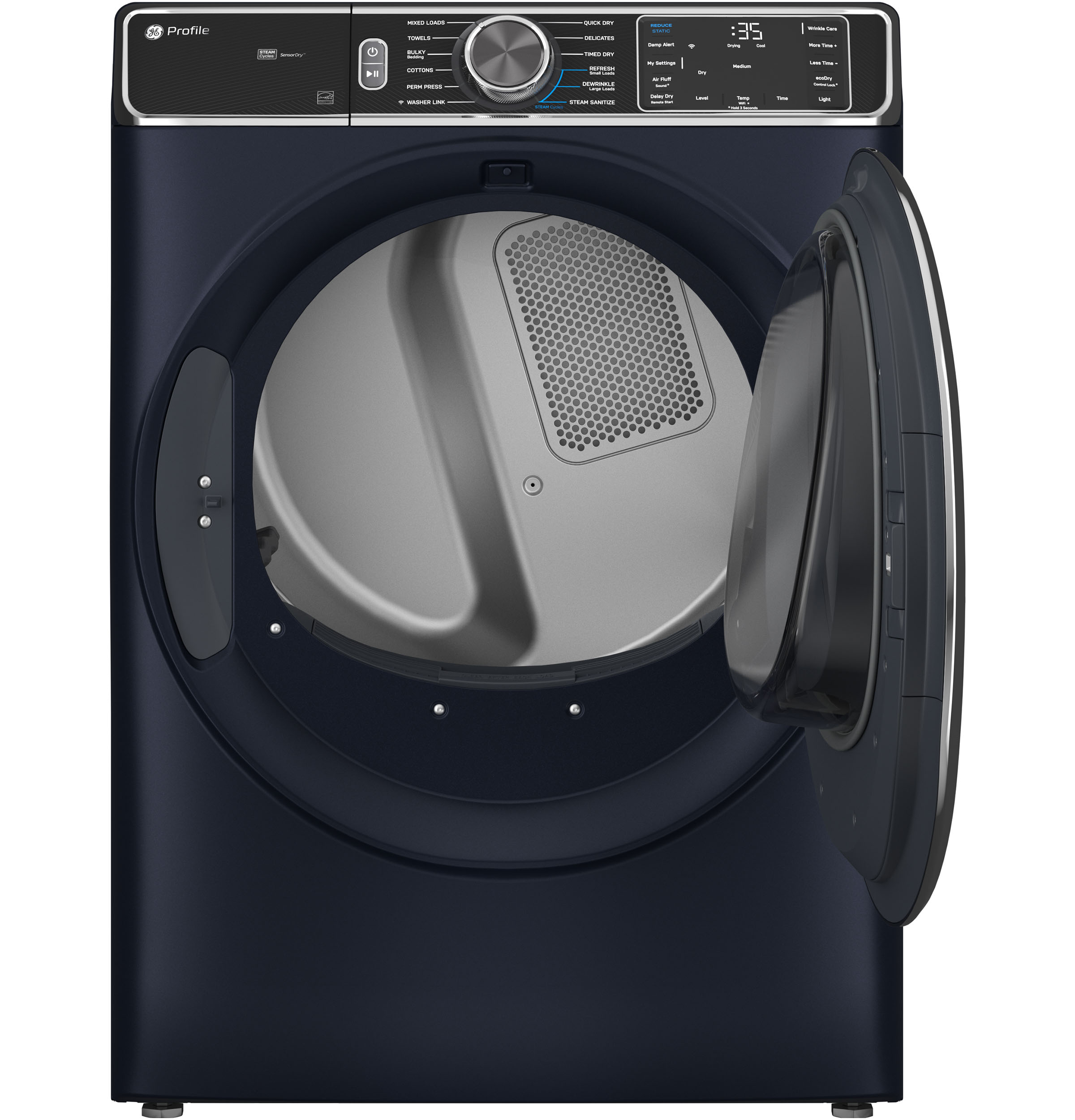 GE SAPPHIRE BLUE FRONT LOAD 7.8CU ELECTRIC DRYER WITH STEAM - Dryers - Additional View 1