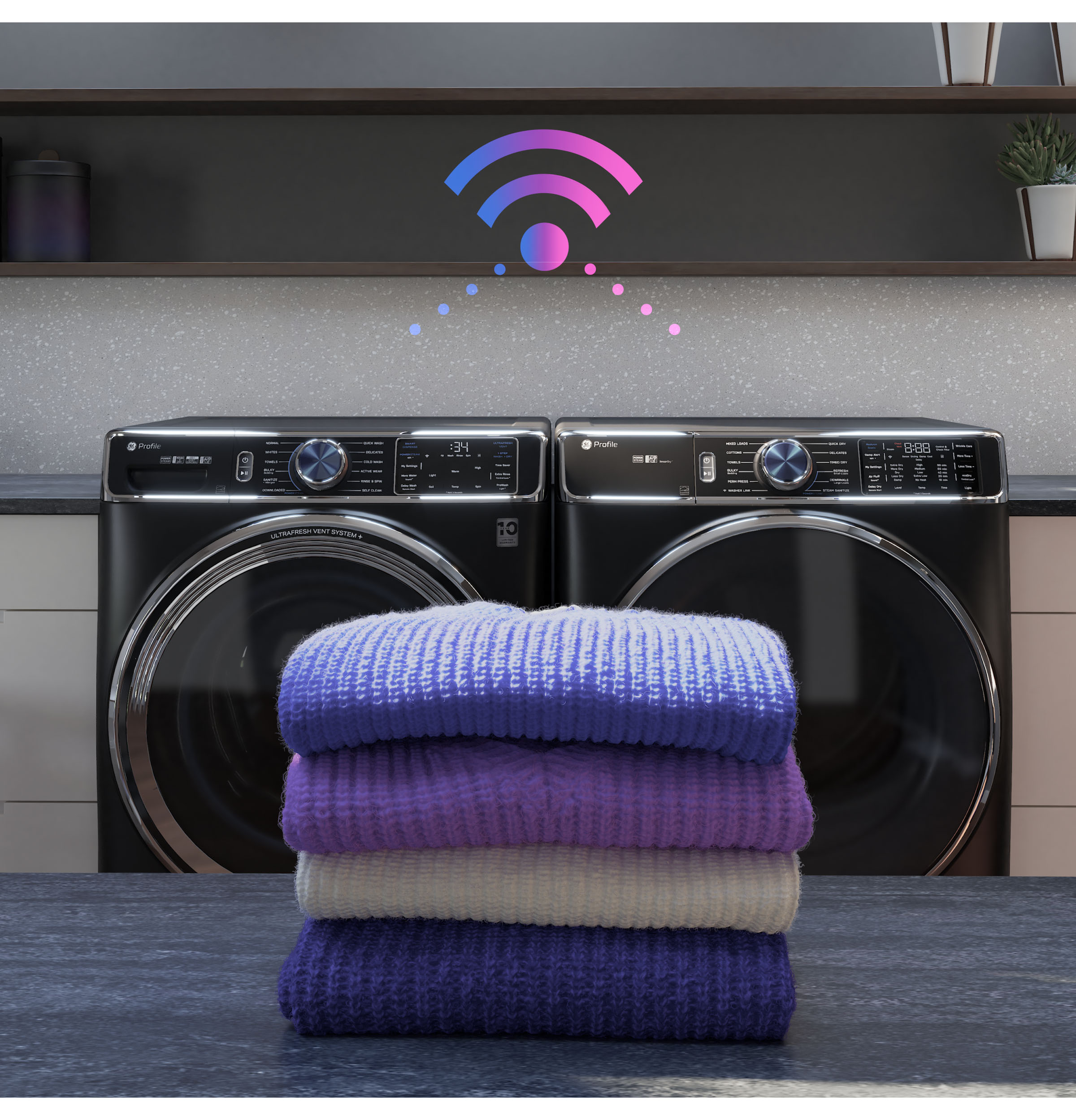 GE SAPPHIRE BLUE FRONT LOAD 7.8CU ELECTRIC DRYER WITH STEAM - Dryers - Additional View 9