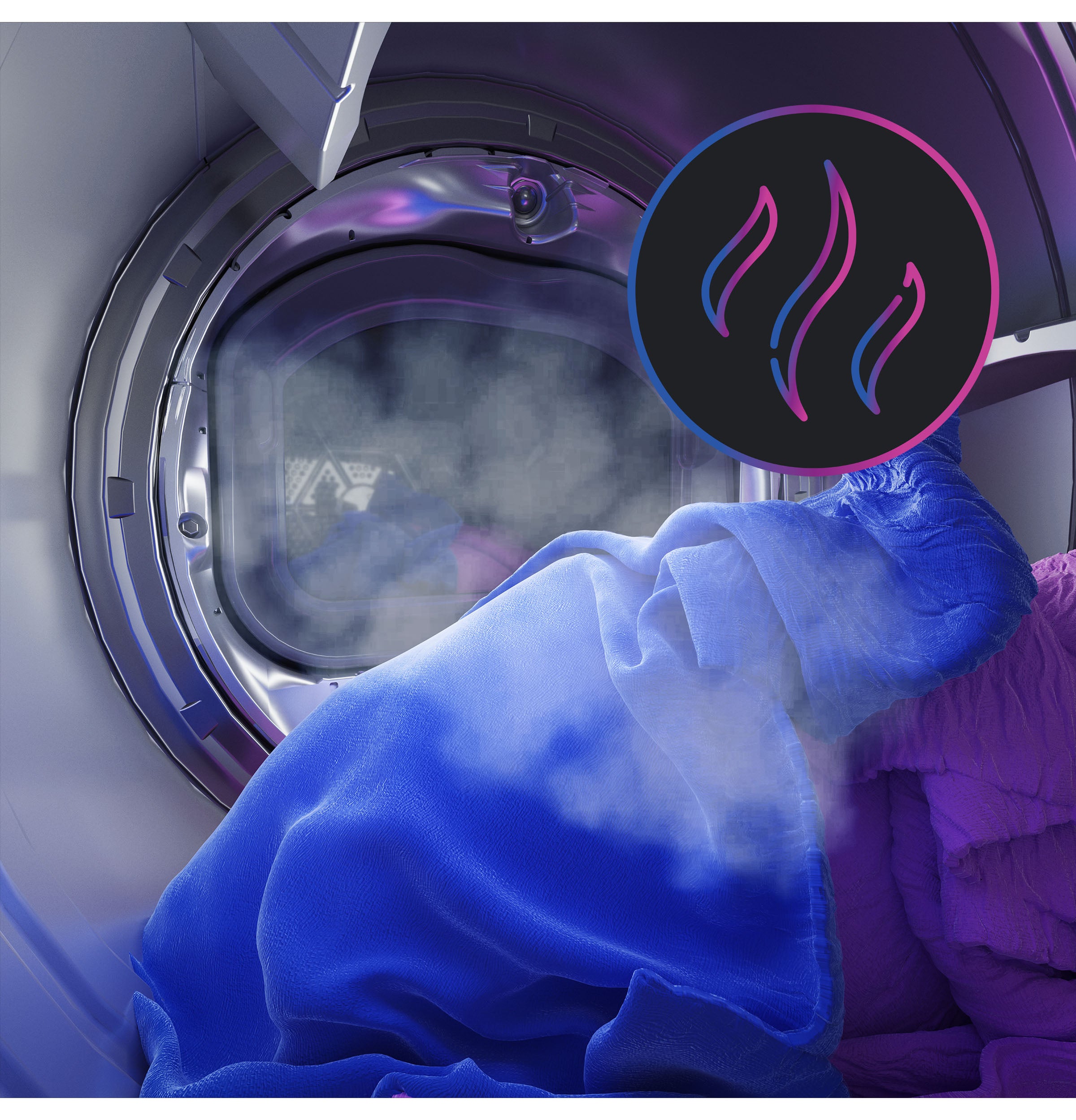 GE SAPPHIRE BLUE FRONT LOAD 7.8CU ELECTRIC DRYER WITH STEAM - Dryers - Additional View 10