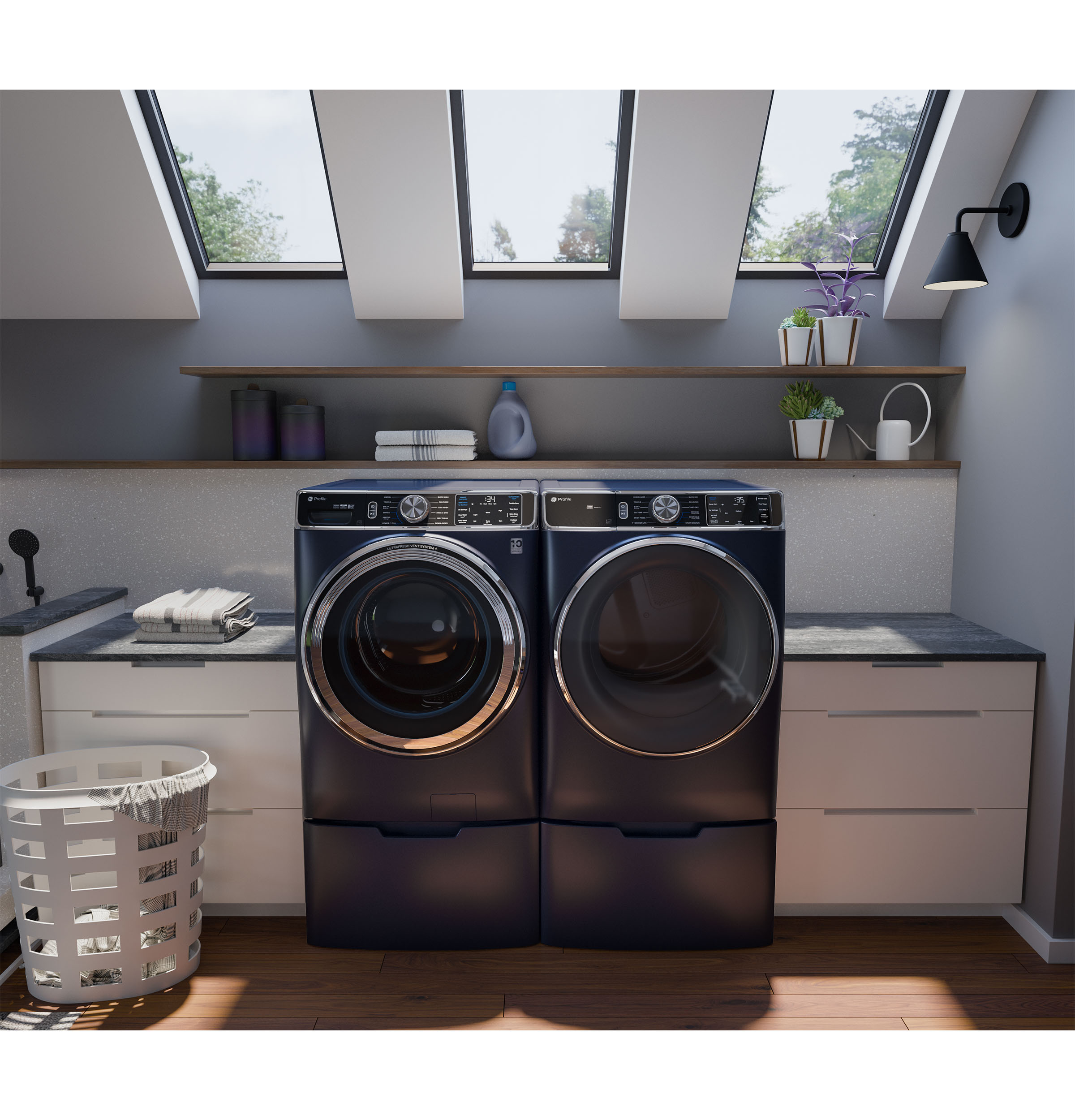GE SAPPHIRE BLUE FRONT LOAD 7.8CU ELECTRIC DRYER WITH STEAM - Dryers - Additional View 12