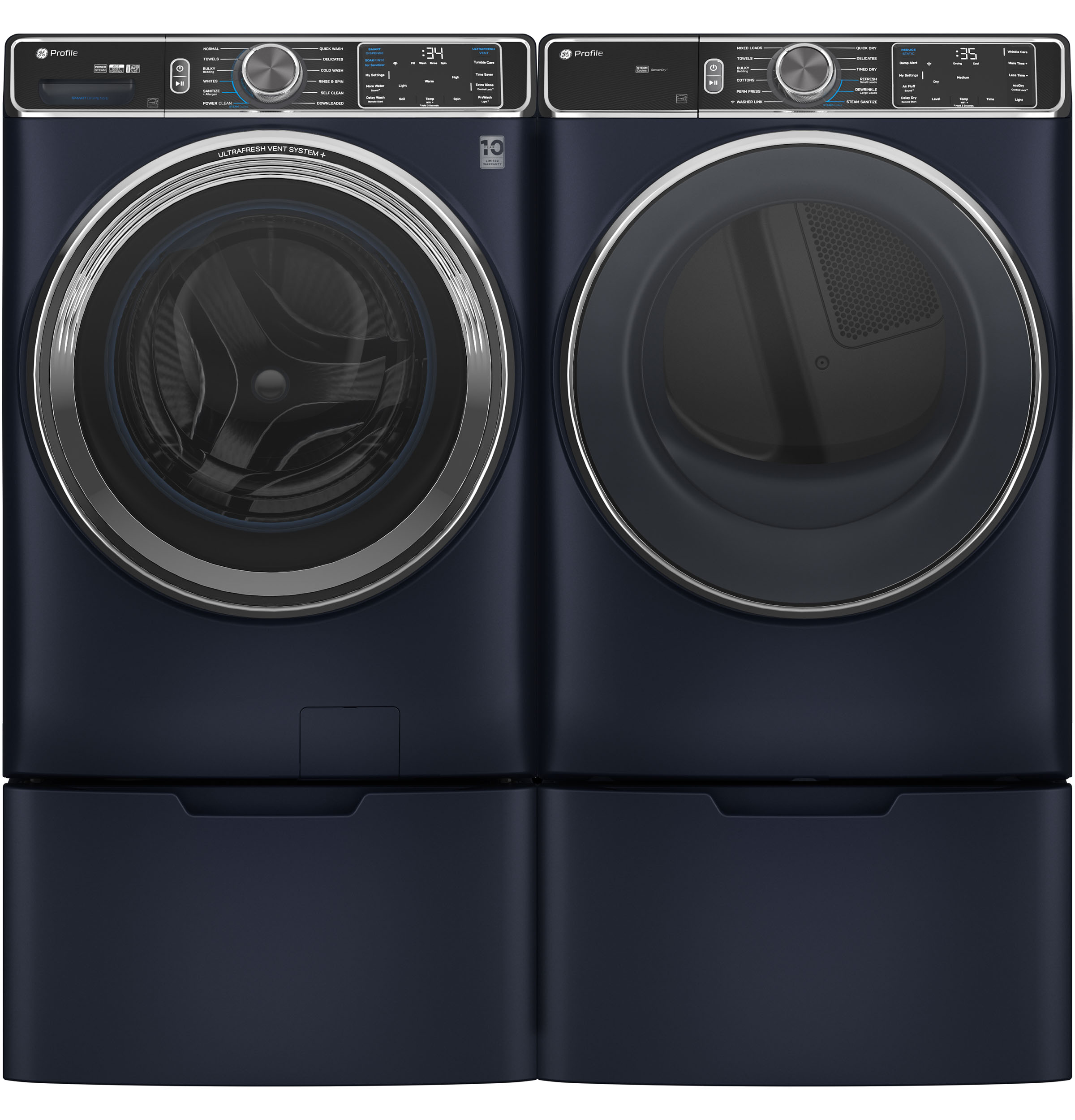 GE SAPPHIRE BLUE FRONT LOAD 7.8CU ELECTRIC DRYER WITH STEAM - Dryers - Additional View 17