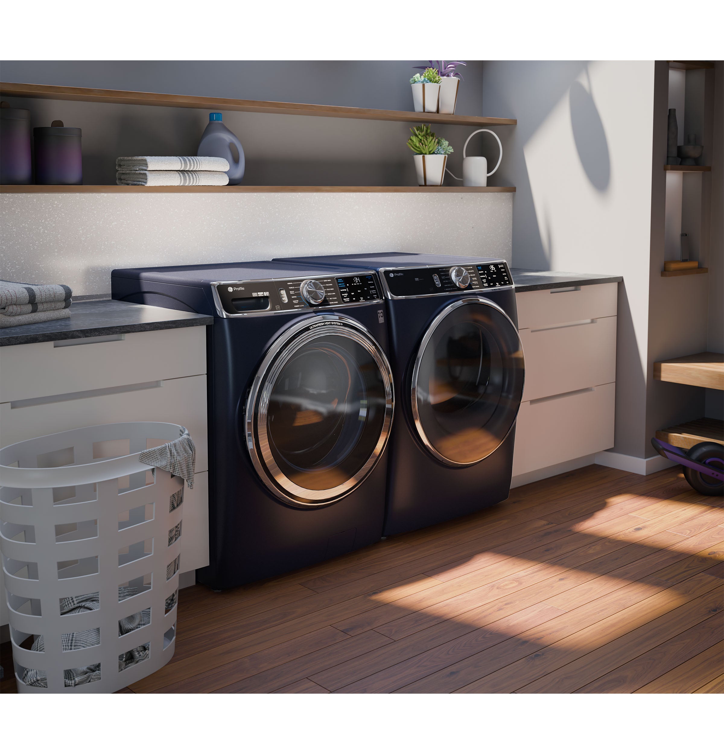 GE SAPPHIRE BLUE FRONT LOAD 7.8CU ELECTRIC DRYER WITH STEAM - Dryers - Additional View 18
