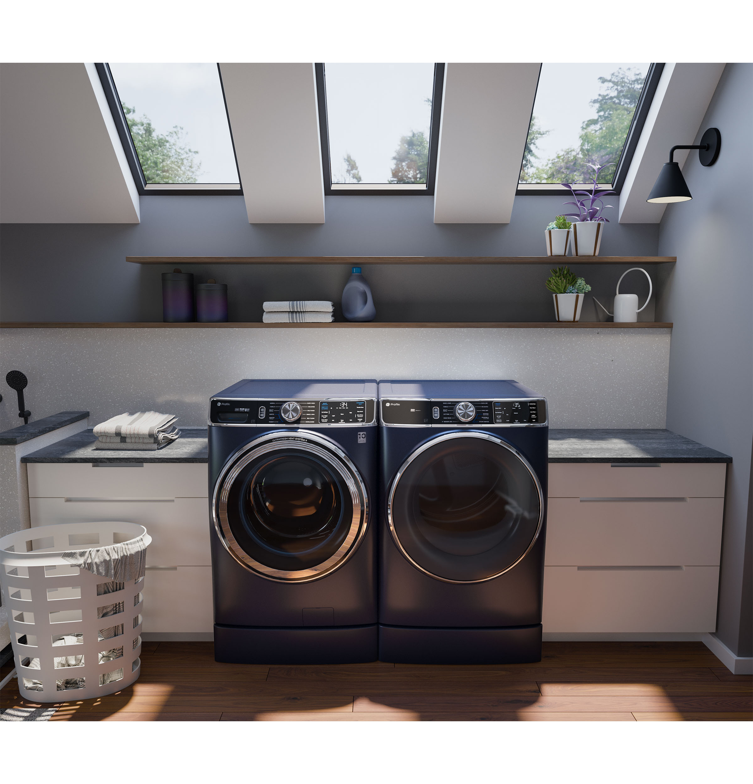 GE SAPPHIRE BLUE FRONT LOAD 7.8CU ELECTRIC DRYER WITH STEAM - Dryers - Additional View 22