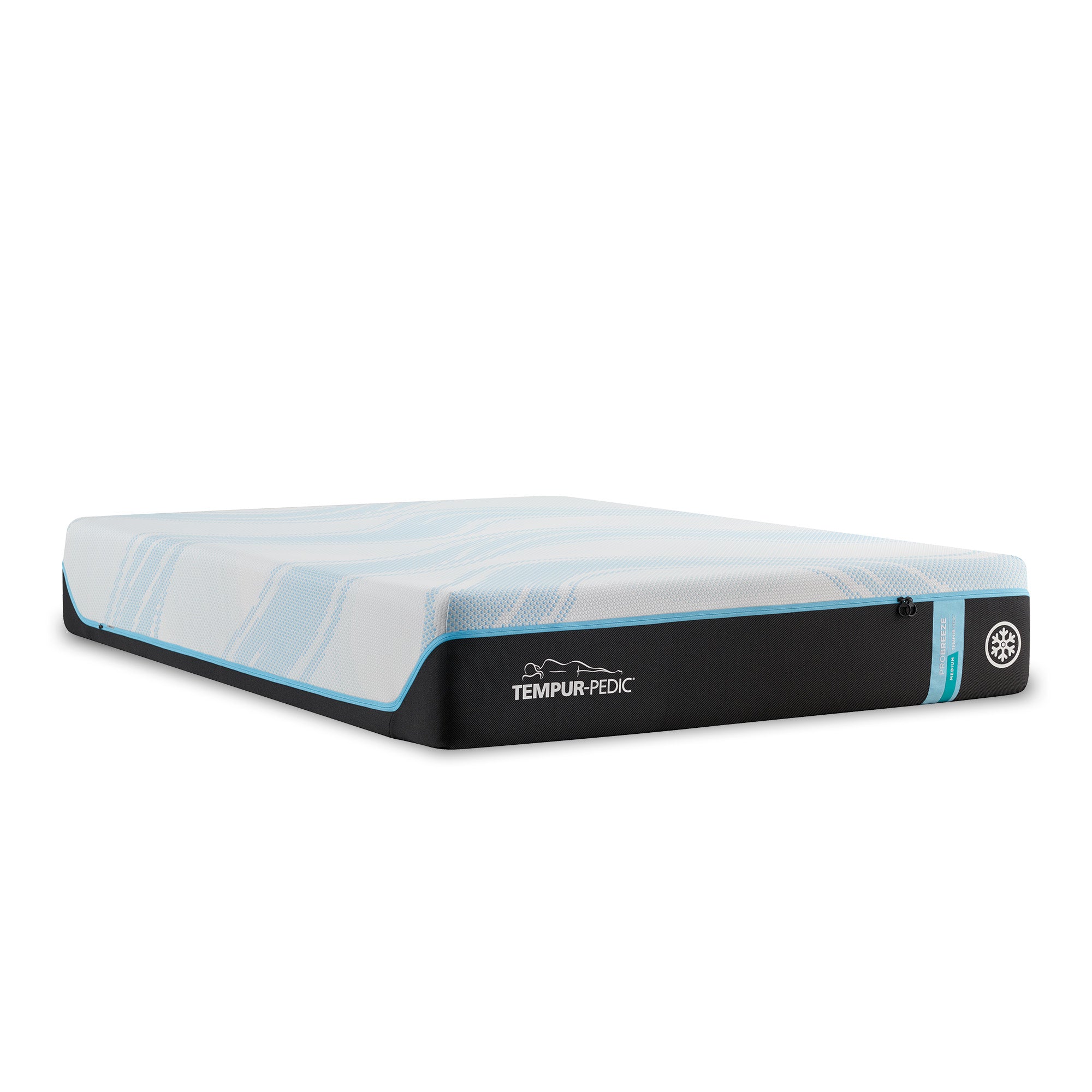 Tempur Sealy - PRO BREEZE 2.0 MEDIUM QUEEN MATTRESS - Black|White Fabric - Mattresses - Additional View 1