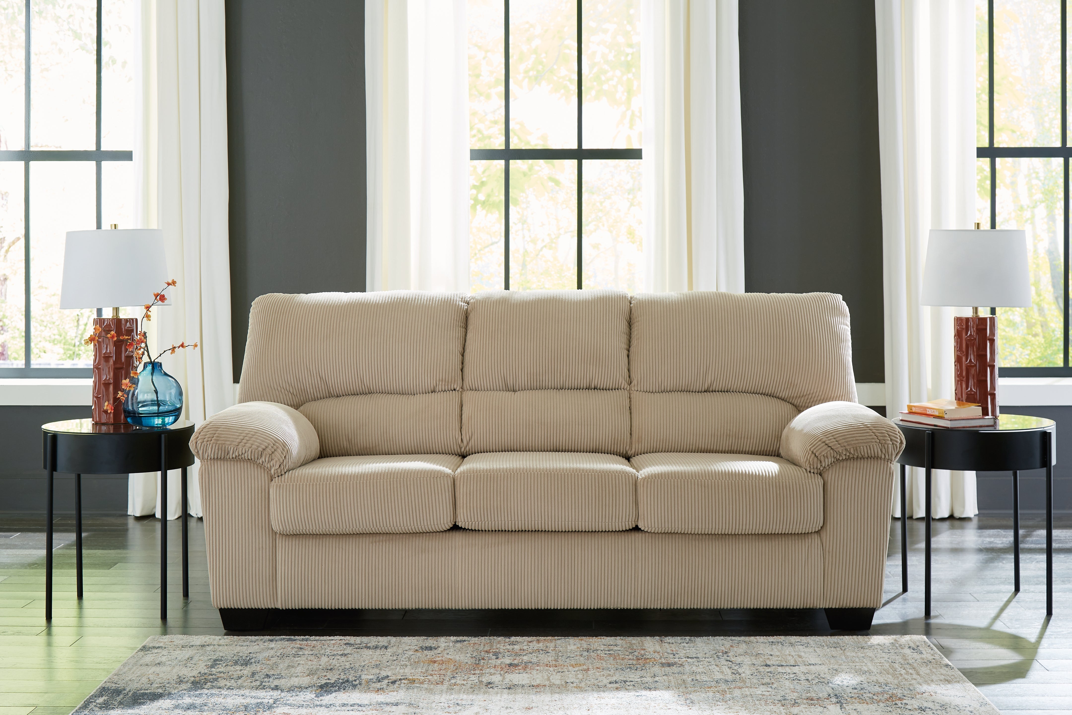 Ashley Furniture - Simplejoy Sofa - Sand - Beige Fabric - Sofas - Additional View 1