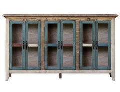 International Furniture Direct - ANTIQUE 73" CONSOLE - Light Brown Wood - Tables