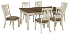 Ashley Furniture - Bolanburg 7 Piece Dining Set - Beige Fabric|Wood - Dining Room Sets