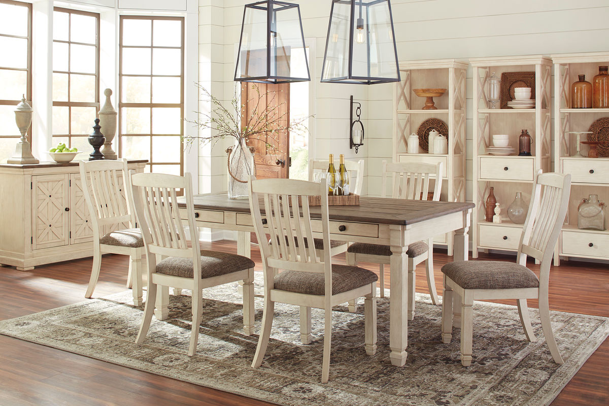 Ashley Furniture - Bolanburg 7 Piece Dining Set - Beige Fabric|Wood - Dining Room Sets - Additional View 2
