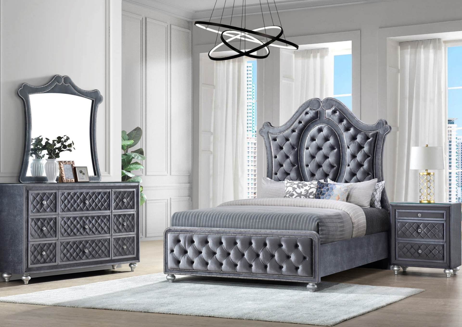 Cameo Queen Bed - Silver - Additional View 3