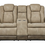 Ashley Furniture - Next-Gen Power Loveseat With Console - Sand - Beige Faux Leather - Loveseats - Additional View 1
