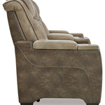 Ashley Furniture - Next-Gen Power Loveseat With Console - Sand - Beige Faux Leather - Loveseats - Additional View 3