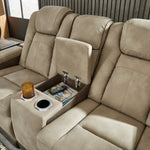 Ashley Furniture - Next-Gen Power Loveseat With Console - Sand - Beige Faux Leather - Loveseats - Additional View 5
