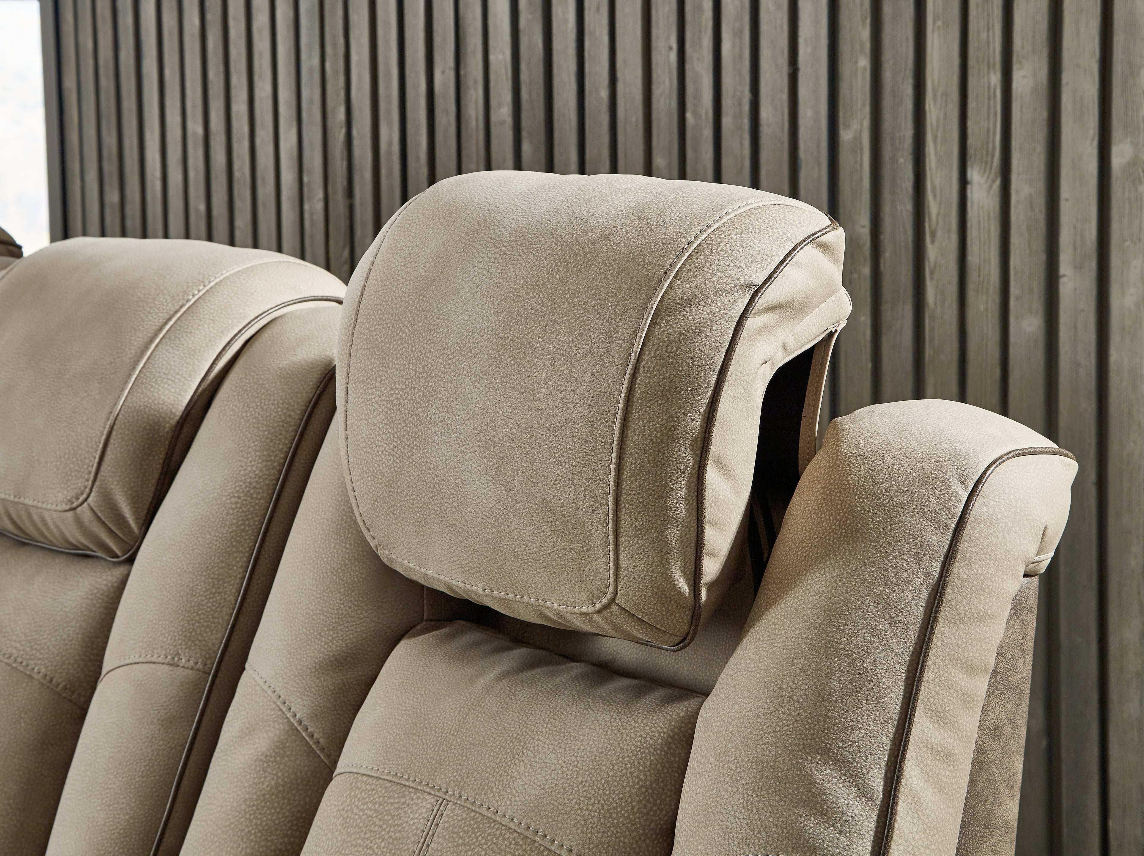 Ashley Furniture - Next-Gen Power Loveseat With Console - Sand - Beige Faux Leather - Loveseats - Additional View 6