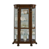 Pulaski Furniture - CURVED END CURIO - Dark Brown Wood|Glass - Cabinets