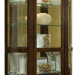 Pulaski Furniture - CURVED END CURIO - Dark Brown Wood|Glass - Cabinets - Additional View 1
