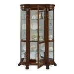 Pulaski Furniture - CURVED END CURIO - Dark Brown Wood|Glass - Cabinets - Additional View 2