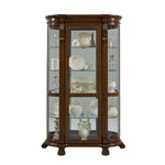 Pulaski Furniture - CURVED END CURIO - Dark Brown Wood|Glass - Cabinets - Additional View 3
