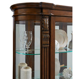 Pulaski Furniture - CURVED END CURIO - Dark Brown Wood|Glass - Cabinets - Additional View 4