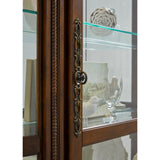 Pulaski Furniture - CURVED END CURIO - Dark Brown Wood|Glass - Cabinets - Additional View 5