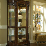 Pulaski Furniture - CURVED END CURIO - Dark Brown Wood|Glass - Cabinets - Additional View 7