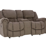 Baxter Reclining Loveseat With Console - Taupe - Additional View 1
