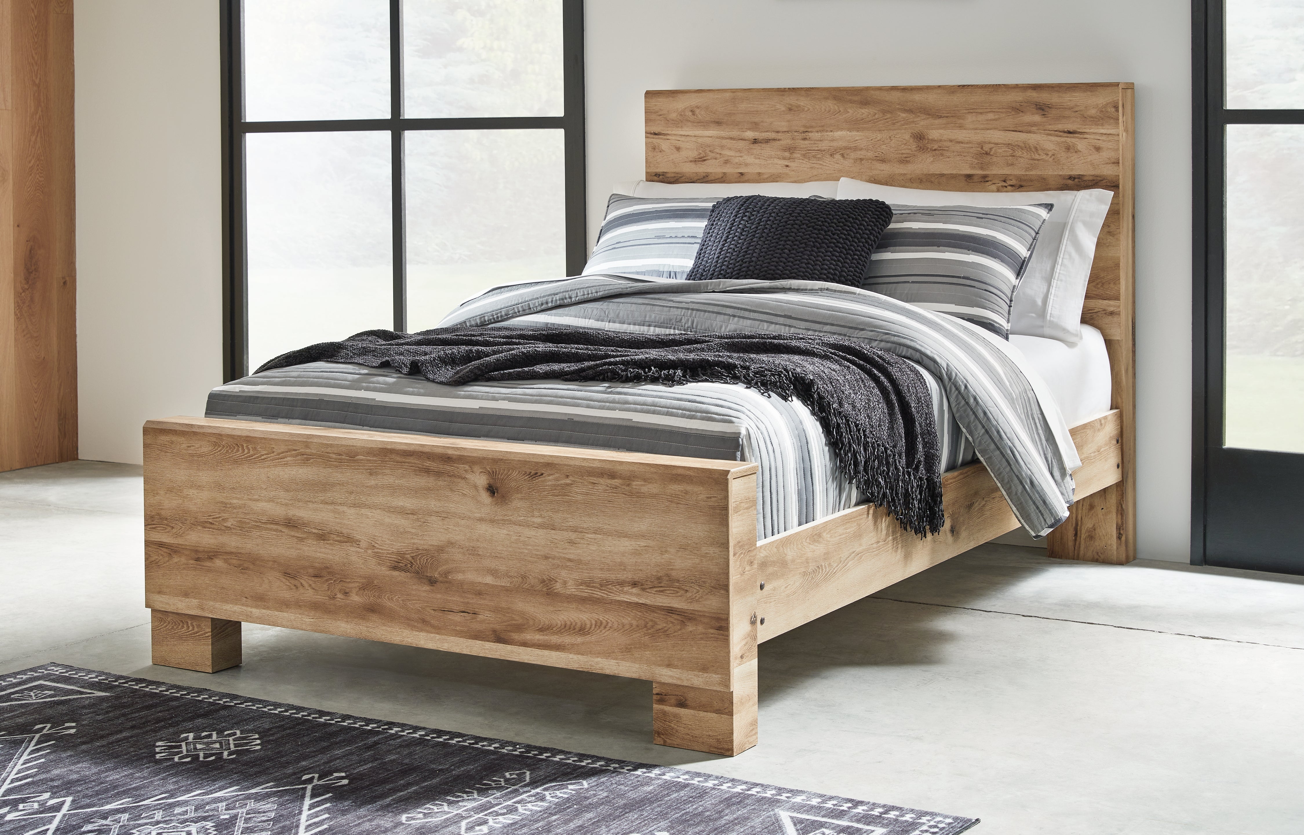 Ashley Furniture - Hyanna Full Panel Bed - Brown - Beige Wood - Beds - Additional View 1