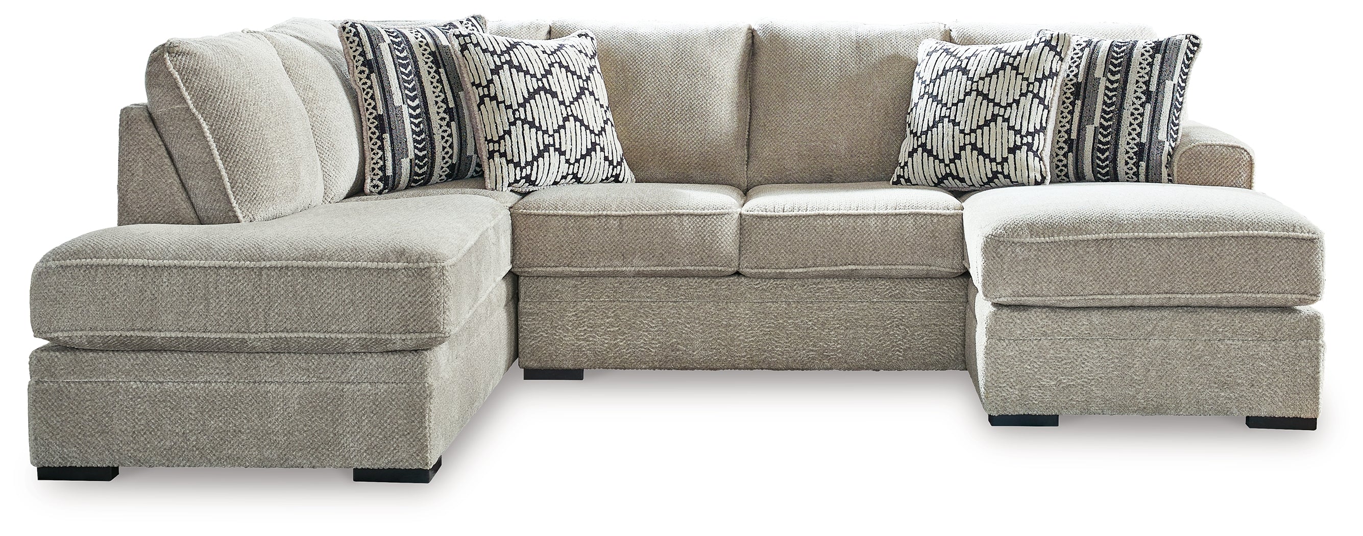 Ashley Furniture - Calnita 2-Piece Sectional With Laf Corner Chaise - Sisal - Beige Fabric - Sectionals