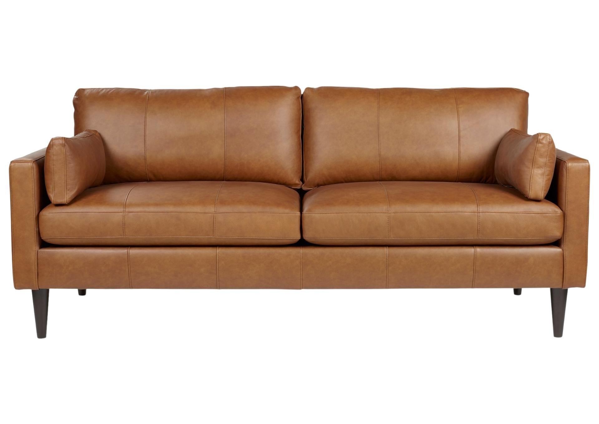 TRAFTON RUST LEATHER SOFA