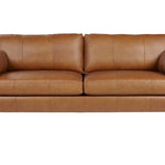 TRAFTON RUST LEATHER SOFA