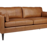 TRAFTON RUST LEATHER SOFA - Additional View 1